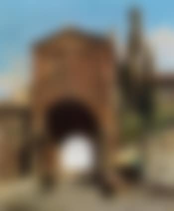 Römischer Torbogen mit Ausblick in die Römische Campagnalandschaft (preview)