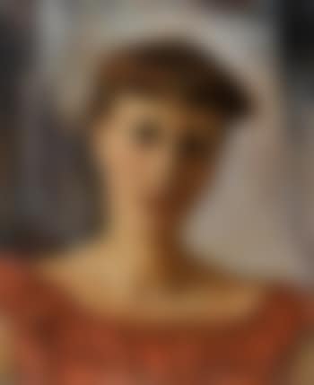 Portrait de jeune femme à la robe rouge (preview)