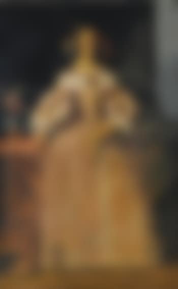 Portrait of a lady in a red and white dress (preview)