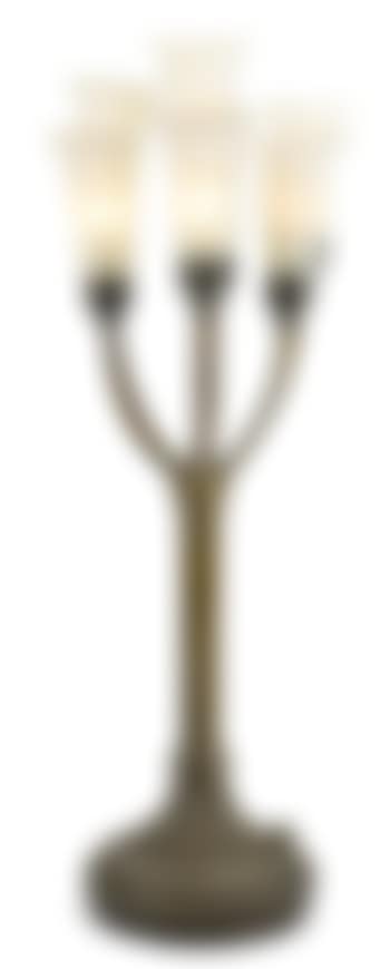 A Tiffany Studios Favrile glass and patinated bronze seven light lily lamp (preview)