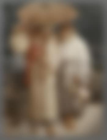 Geisha and Woman holding Masks (preview)