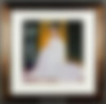 Lady with a vase, seated holding a white lotus flower (preview)