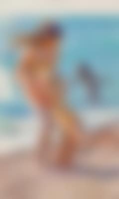 Badende piker på Skagen strand (preview)