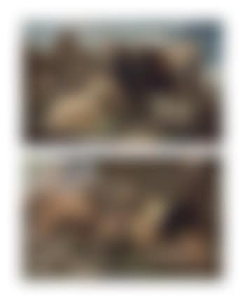 A Bull, Goat, Ram And Sheepdog Before Ruins In A Rocky Landscape; And A Sheep and a goat, with a horseman beyond in a rocky landscape (preview)