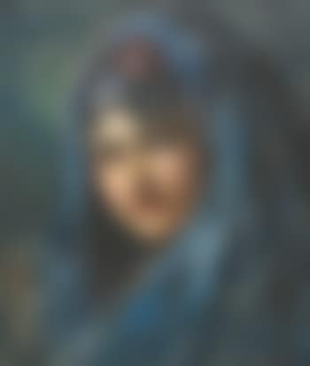 Flicka med blå sjal (preview)