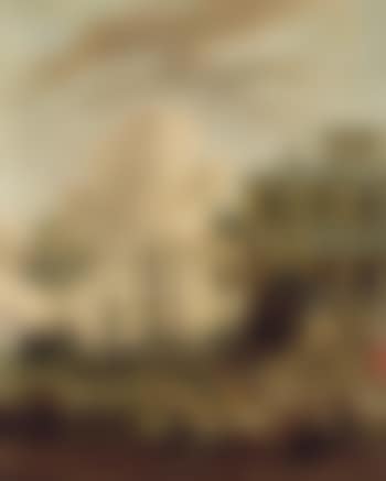 A capriccio of a Mediterranean harbour with stevedores, orientals and elegant figures, with ships beyond (preview)