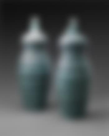 Pair of large covered vases by Jean Besnard (preview)