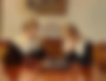 Helga Ancher and Engel Saxild playing chess in the home of the Ancher family on Markvej in Skagen (preview)
