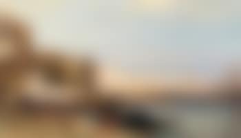 Küstenlandschaft mit Häusern und Schiffen (preview)