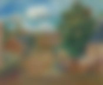 Paysage, entrée de village avec femme et enfant (preview)