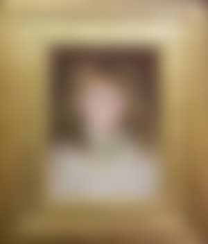 Portrait of a girl quarter-length in a white and green dress (preview)