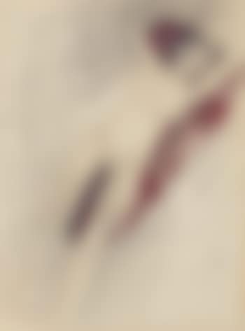 Femme nue souriante, allongée dans un drap rouge (preview)