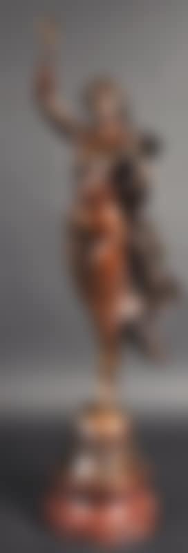 Classical female standing figure on a sphere (preview)