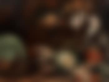 Grosses Küchenstilleben Mit Gemüse, Geschirr, Korb, Totem Geflügel Und Trauben (preview)