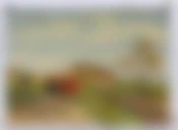 Reetgedecktes Haus in sommerlicher Wiesenlandschaft mit Blick auf einen Flußarm (preview)