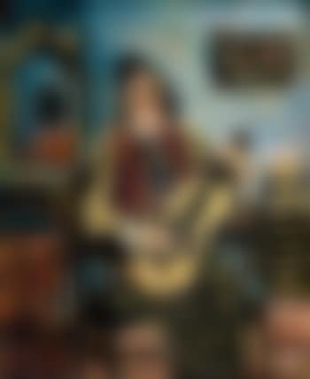 Woman with a guitar in an interior (preview)