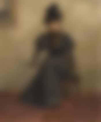 Portrait of a seated lady holding an umbrella (preview)