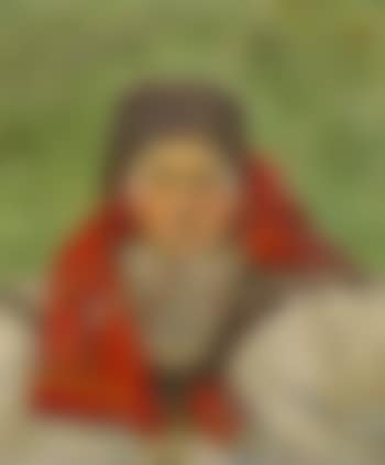 Portrait of a woman in a red scarf (preview)