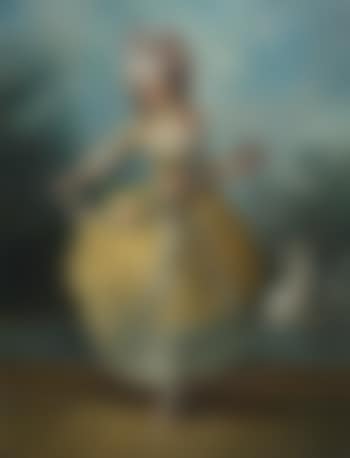 A Young Lady In a Garden, Holding a Garland Of Flowers (preview)