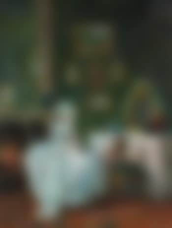 A Lady At Her Dressing Table With a Dog (preview)