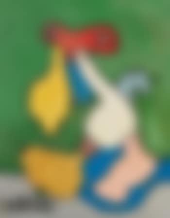 Personnage A Tete Rouge Sur Fond Vert (preview)