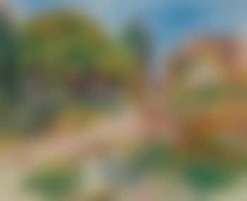 Arbres, maison, route et paysage (preview)