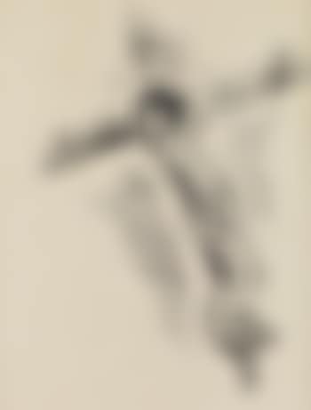 Old woman. Figure on a cross with a gas mask (preview)