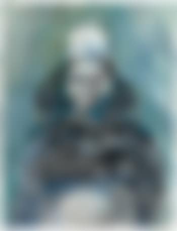 Portrait einer dunkelhaarigen Frau mit kleinem Hut (preview)