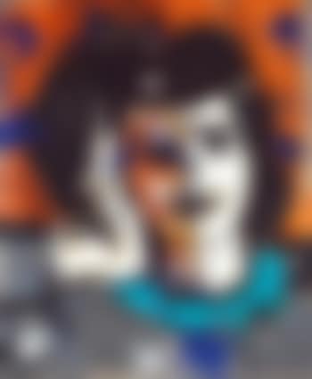 Rostro sobre fondo naranja (preview)