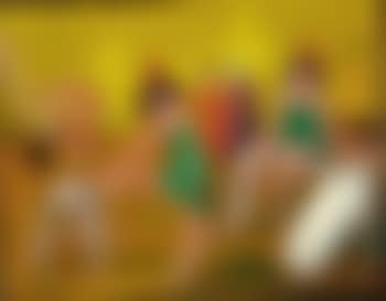 Circus scene with clowns, trapez artists and strong man (preview)