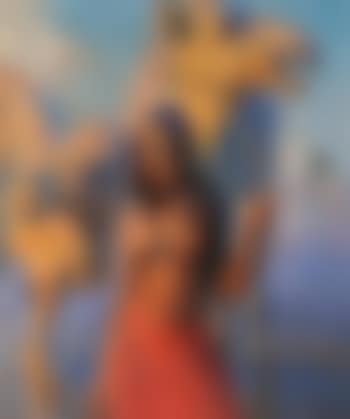 Native maiden and camel at water's edge (preview)
