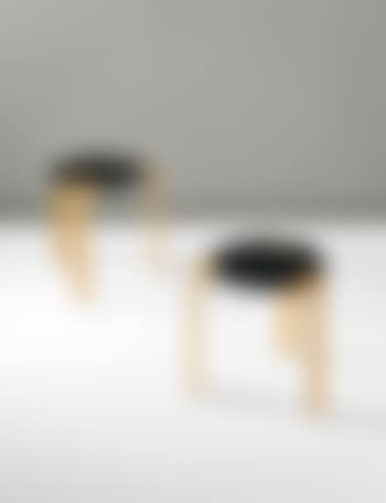 Pair of 'Fan leg' stools, model no. X602 (preview)