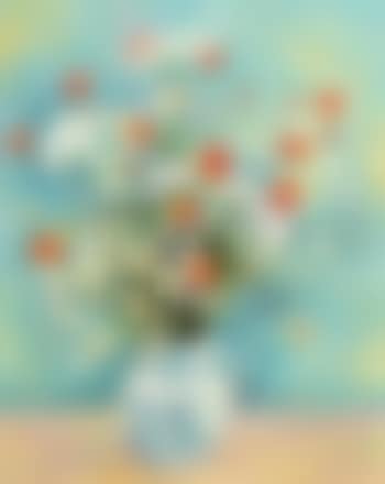 White and red flowers in vase (preview)