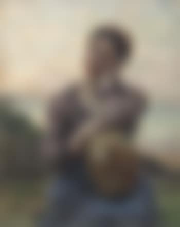 Jeune paysanne à la cruche sur fond de mer (preview)