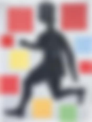 Five Color Abstraction with Running Figure (preview)