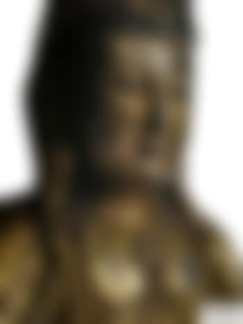 Sehr Feine Und Große Bronze Des Guanyin Auf Einem Lotos (preview)