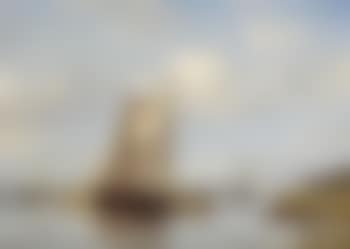 A summer river landscape with flatboats (preview)