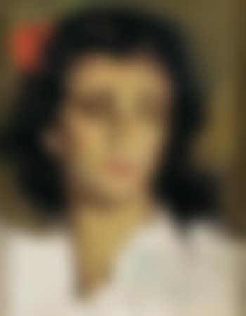 Retrato de mujer con flor en el pelo (preview)