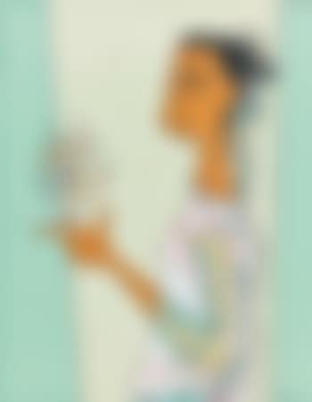 Dama Con Genio De La Imaginación En Blanco Y Azul (preview)