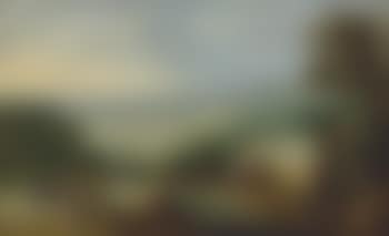 An extensive wooded landscape with figures and horse-drawn carts on a track by a cottage (preview)