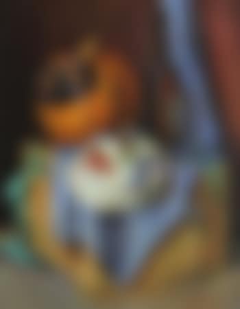 Still life with masks and pumpkin (preview)