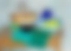 Still life with blue teapot and fruit bowl (preview)