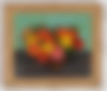 Zinnias in brown crock (preview)