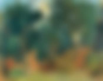 Figure and donkey in a grove (preview)