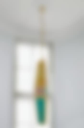 An Oblon Poyhedron Important Gilt Leaf Iron And Coloured Glass Lantern by Elisabeth Garouste (preview)