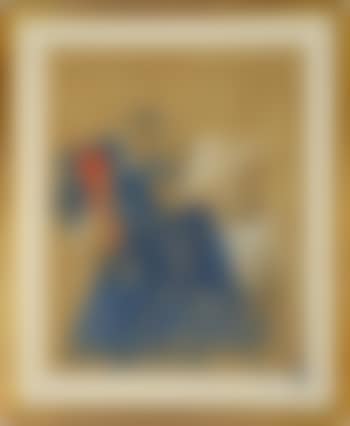 Figura femminile con giornale e sedia rossa (preview)