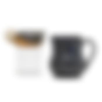 Pitcher (Gunmetal Glaze) And Creamer (Green, Ochre, And Purple Sponged-on Glaze) (preview)