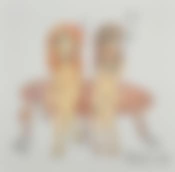 Two nudes smoking on a bench (preview)