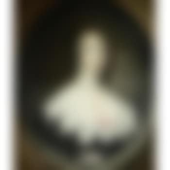 Portrait of a lady, bust-length, in a black dress with a white lace collar, within a painted oval (preview)