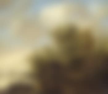 A wooded river landscape with a ferry crossing the water, houses on the river bank and a windmill beyond (preview)